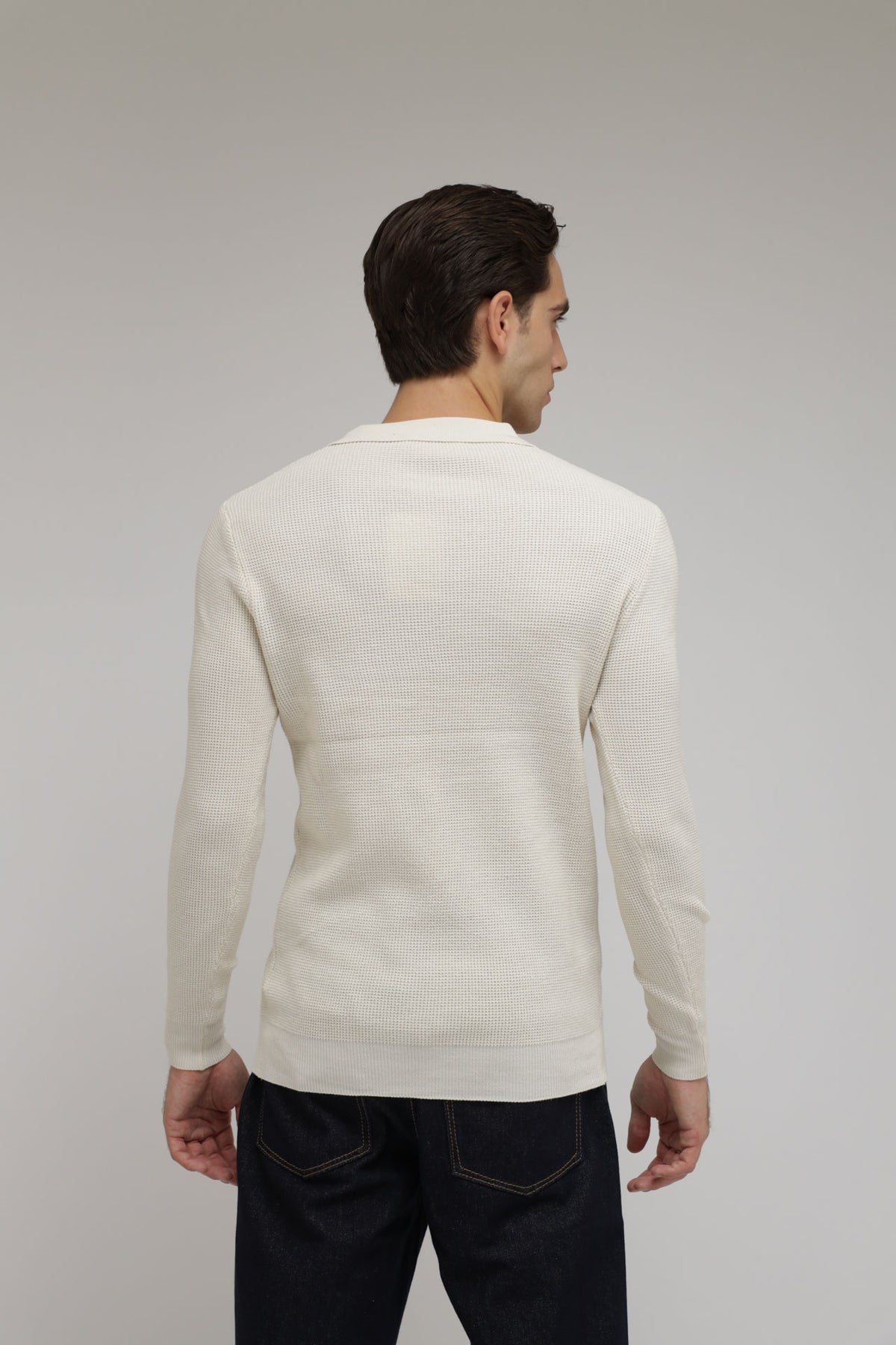 Polo scollo V nido d’ape