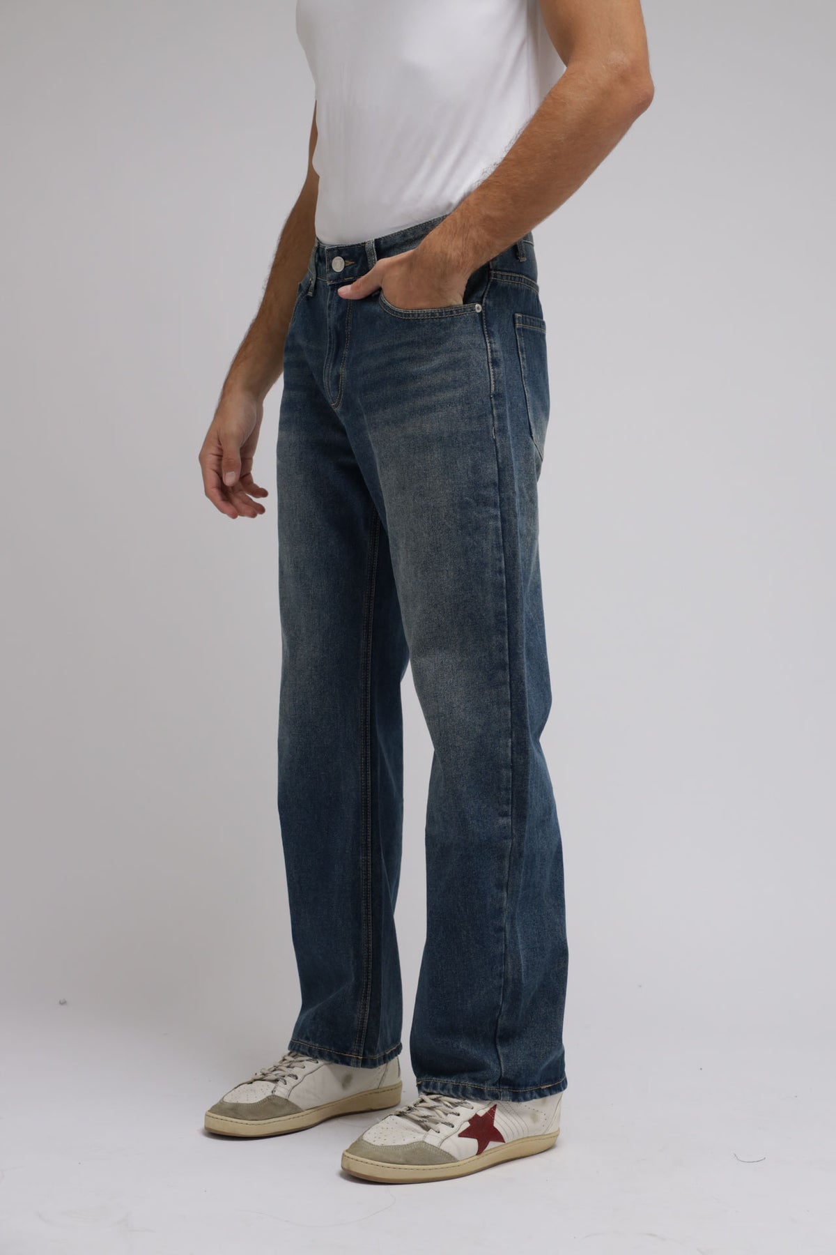 Jeans baggy sabbiato