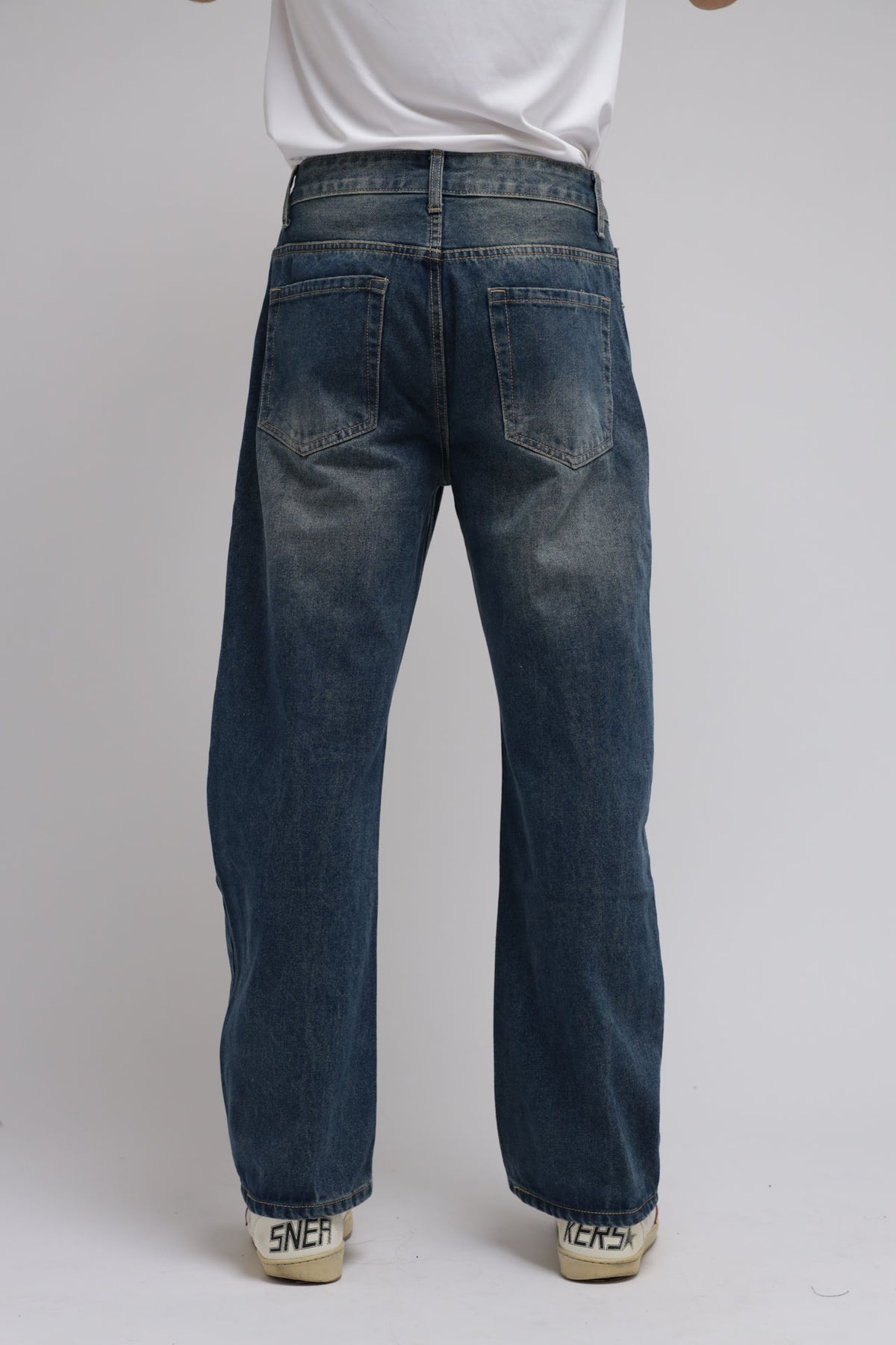 Jeans baggy sabbiato