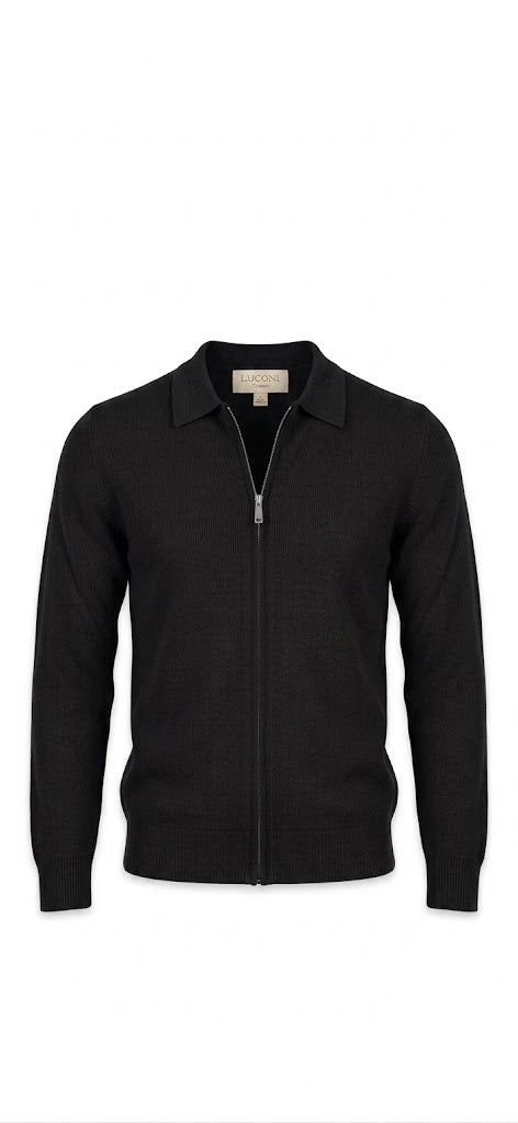 Cardigan full zip con collo