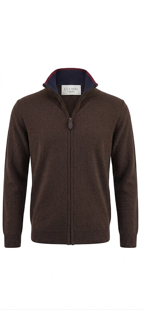 Cardigan full zip cotone e cashmere Premium