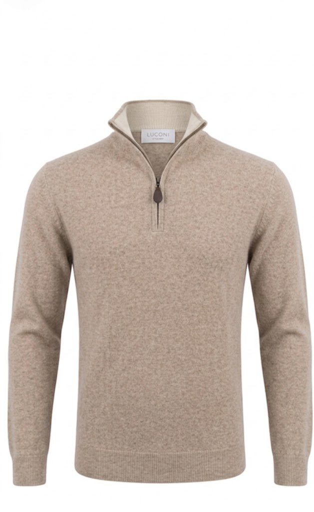 Half zip cotone e cashmere Premium